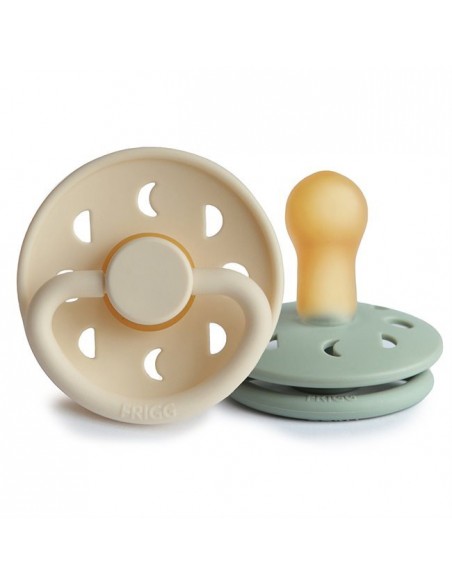 Σετ 2 Πιπίλες Latex FRIGG Moon Phase Cream/Sage 6-18 Μηνών
