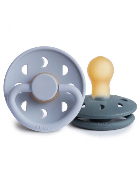 Σετ 2 Πιπίλες Latex FRIGG Moon Phase Powder Blue/Slate 0-6 Μηνών