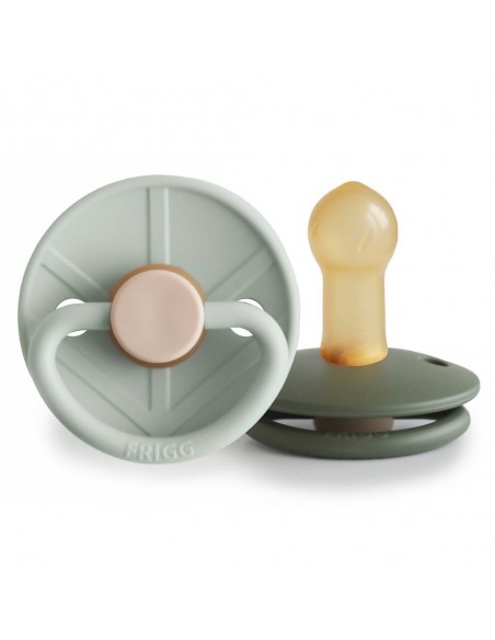 Σετ 2 Πιπίλες Latex FRIGG Little Viking Sage/Olive 6-18 Μηνών