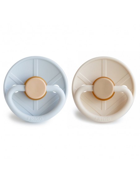 Σετ 2 Πιπίλες Latex FRIGG Little Viking Powder Blue/Cream 6-18 Μηνών