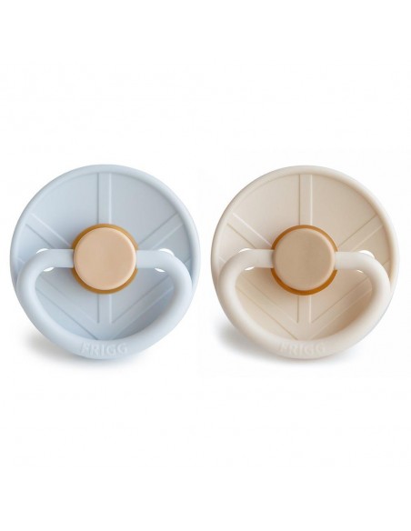 Σετ 2 Πιπίλες Latex FRIGG Little Viking Powder Blue/Cream 0-6 Μηνών