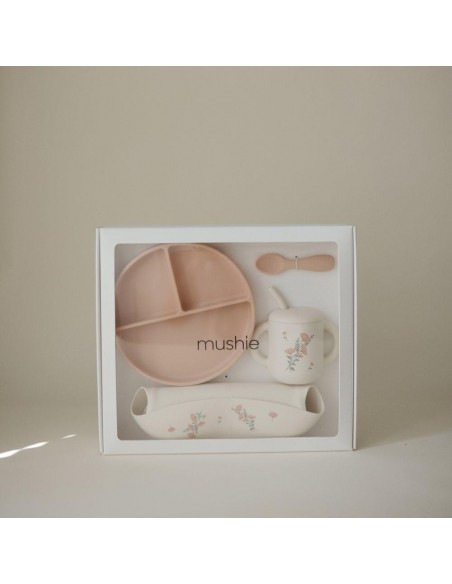 Σετ Δώρου 4 Τεμαχίων Φαγητού Pink Flowers - Mushie