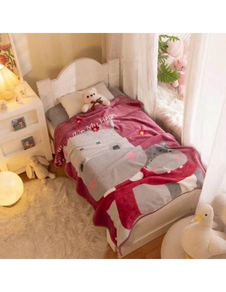 Κουβέρτα Βελουτέ Με Προβατάκι Bebe (110X140) Mcdecor Hippo - MCDECOR