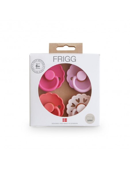 Σετ 4 Πιπίλες Latex FRIGG – Rosy Romance 6-18 Μηνών