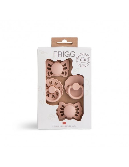 Σετ 4 Πιπίλες FRIGG - Floral Heart Blush 0-6 Μηνών