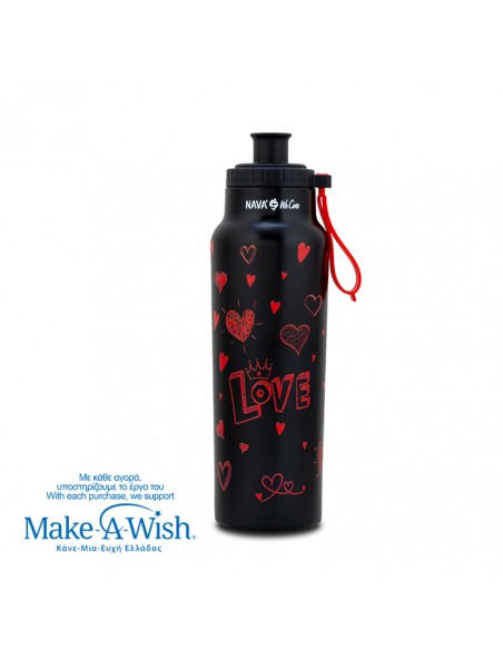 Θερμός μπουκάλι ανοξείδωτο με στόμιο We Care. Love 500ml NAVA