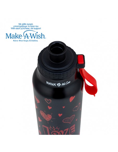 Θερμός μπουκάλι ανοξείδωτο με στόμιο We Care. Love 500ml NAVA
