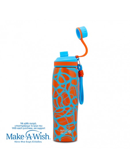 Θερμός μπουκάλι ανοξείδωτο με στόμιο We Care. Blue Print 650ml NAVA