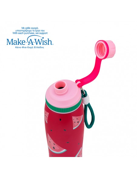 Θερμός μπουκάλι ανοξείδωτο με στόμιο We Care. Watermellon 650ml NAVA