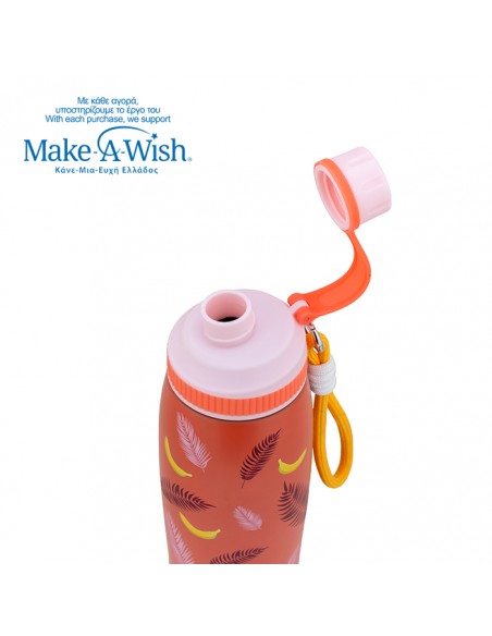 Θερμός μπουκάλι ανοξείδωτο με στόμιο We Care. Palm Banana 650ml NAVA
