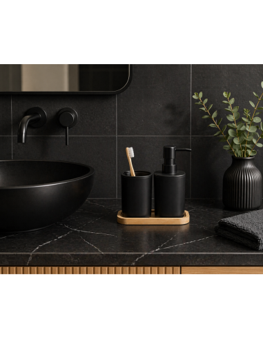 Σετ Μπάνιου από PP 3 Τεμαχίων Black/Natural...