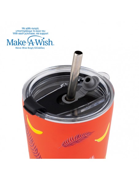  NAVAΘερμός ποτήρι με ανοξείδωτο καλαμάκι We Care. Palm Banana 350ml