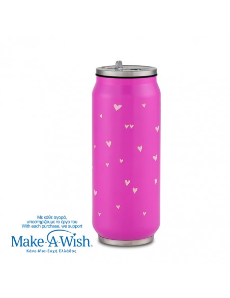 Θερμός ποτήρι με καλαμάκι από σιλικόνη We Care. Pink Unicorn 500ml NAVA