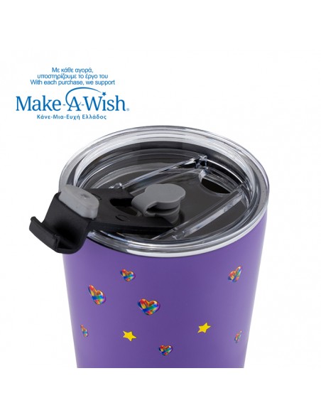  NAVAΘερμός ποτήρι με ανοξείδωτο καλαμάκι We Care. Purple Unicorn 350ml