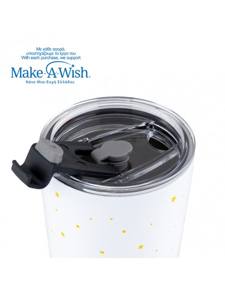  NAVAΘερμός ποτήρι με ανοξείδωτο καλαμάκι We Care. White Unicorn 350ml