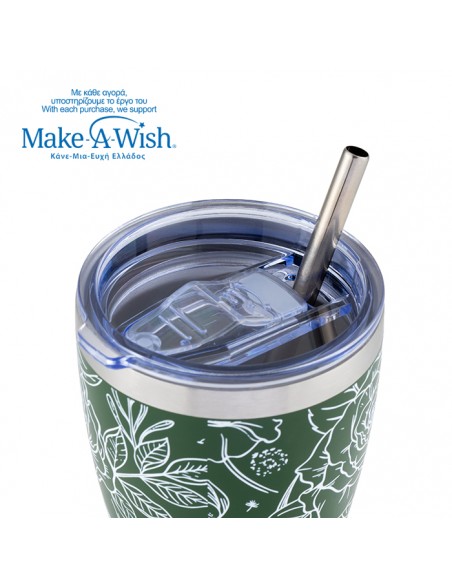  NAVAΘερμός ποτήρι με ανοξείδωτο καλαμάκι We Care. Sketch Floral 400ml
