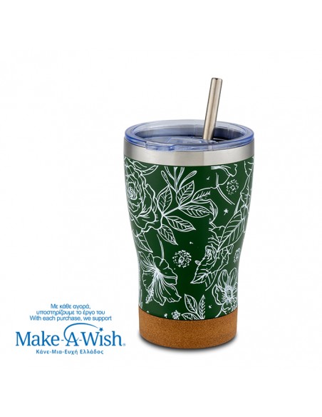  NAVAΘερμός ποτήρι με ανοξείδωτο καλαμάκι We Care. Sketch Floral 400ml