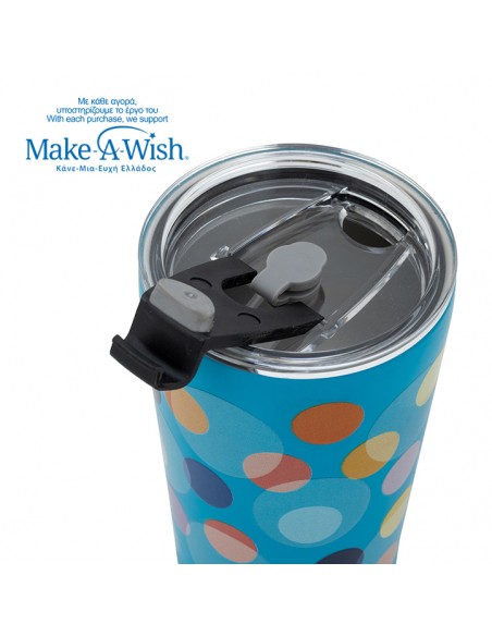 Θερμός ποτήρι με ανοξείδωτο καλαμάκι We Care. Color Dots 350ml