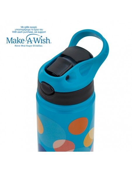Θερμός μπουκάλι ανοξείδωτο με καλαμάκι We Care. Color Dots 500ml NAVA