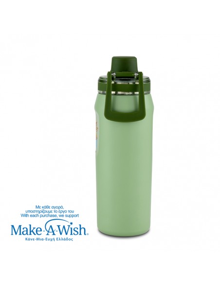 Θερμός μπουκάλι ανοξείδωτο με στόμιο We Care. Green Floral 500ml NAVA