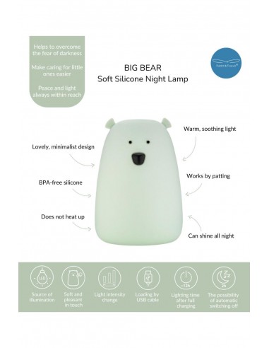 Λάμπα Σιλικόνης Bear Lamp Sage - Rabbit & Friends