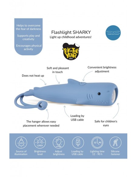 Μικρός Φακός Σιλικόνης Sharky the Shark - Rabbit & Friends