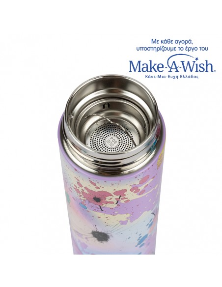 Θερμός ανοξείδωτο We Care με φίλτρο και ψηφιακή ένδειξη θερμοκρασίας στο καπάκι. λιλά 500ml NAVA