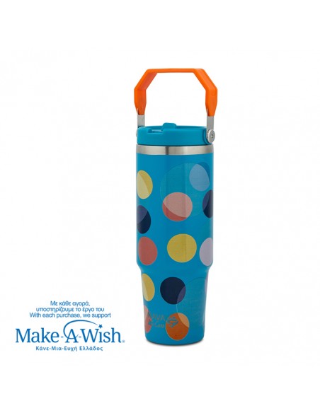 Θερμός tumbler ανοξείδωτο με καλαμάκι We Care. Color Dots 900ml NAVA