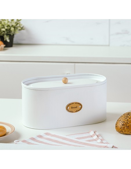 Ψωμιέρα μεταλλική total white 34cm NAVA