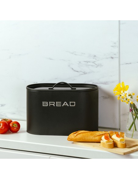 Ψωμιέρα μεταλλική total black 34cm NAVA