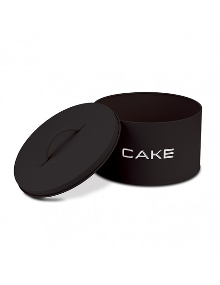 Τουρτιέρα μεταλλική με καπάκι total black 25cm NAVA