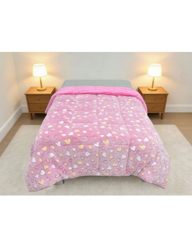 Κουβερτοπάπλωμα φωσφορίζον Hearts 175x225 Pink...