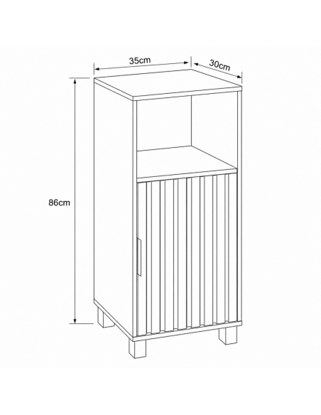 Έπιπλο Ξύλινο με Ντουλάπι και Ράφι Καφέ 35x30x86cm MRShome