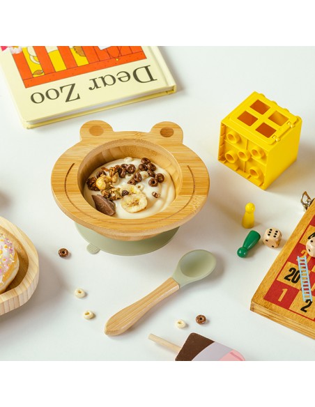 Παιδικό σετ φαγητού από bamboo We Care 2τμχ NAVA