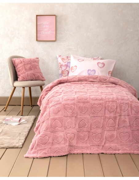Κουβέρτα Μονή Fleece Amoria Pink Nima Home