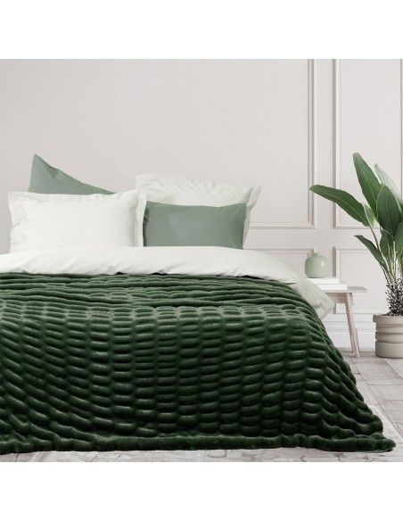 Κουβέρτα Υπέρδιπλη Γούνινη Mossy Dark Green Nima Home