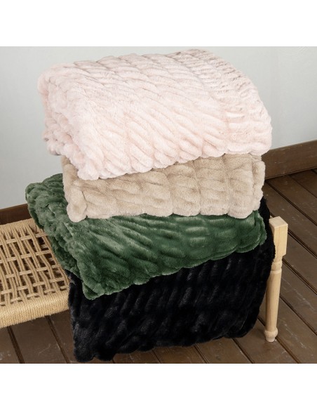 Κουβέρτα Υπέρδιπλη Γούνινη Mossy Black Nima Home