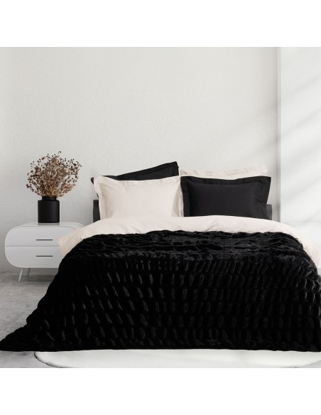 Κουβέρτα Υπέρδιπλη Γούνινη Mossy Black Nima Home