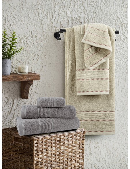 Σετ Πετσέτες (30x50 + 50x90 + 70x140) - Pivot Beige Nima Home