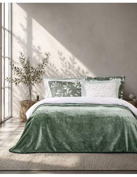 Κουβέρτα Βελουτέ Μονή 160x220 Coperta - Forest Green Nima Home