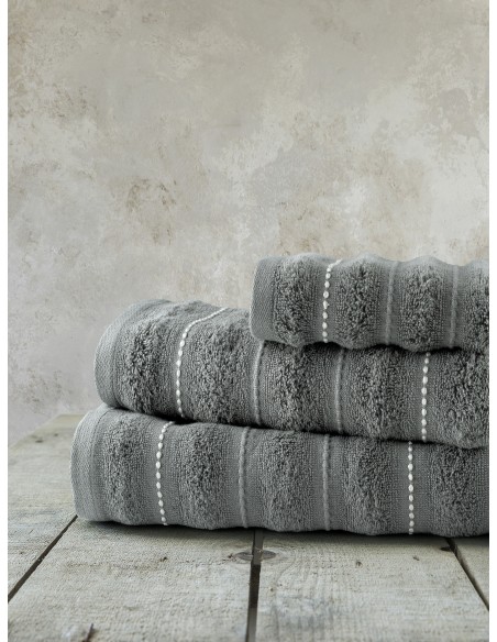 Σετ Πετσέτες (30x50 + 50x90 + 70x140) - Aura Dark Gray Nima Home