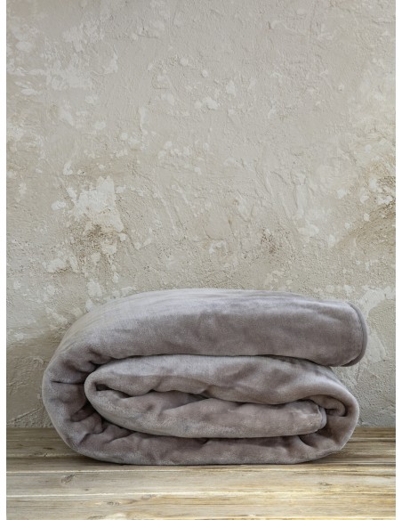 Κουβέρτα Βελουτέ Ημίδιπλη 180x220 Coperta - Cigar Beige Nima Home