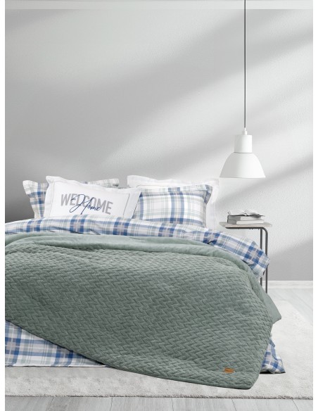 Κουβέρτα/Πάπλωμα Γίγας 240x260 - Muffle Smoky Green Nima Home