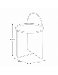 Side Table Μεταλλικό Μπέζ... 2