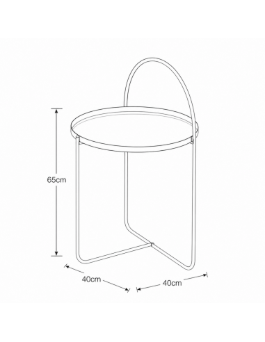 Side Table Μεταλλικό Μπέζ Φ40x65cm MRShome