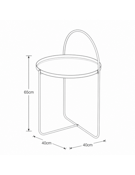 Side Table Μεταλλικό Μπέζ Φ40x65cm MRShome