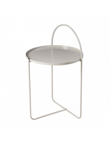 Side Table Μεταλλικό Μπέζ Φ40x65cm MRShome
