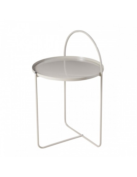 Side Table Μεταλλικό Μπέζ Φ40x65cm MRShome