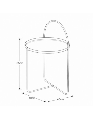 Side Table Μεταλλικό Μαύρο Φ40x65cm MRShome