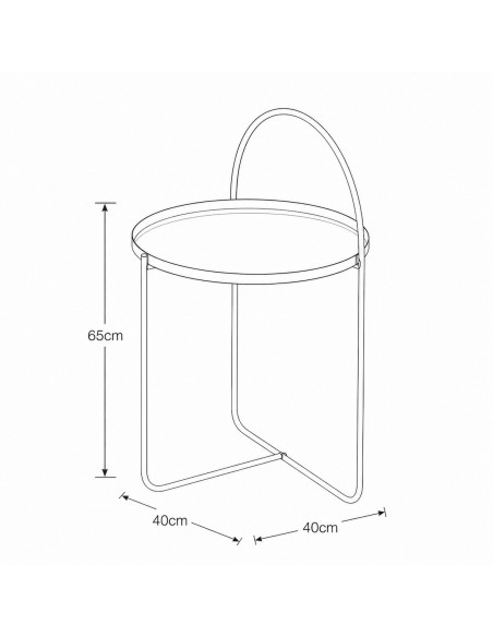 Side Table Μεταλλικό Μαύρο Φ40x65cm MRShome